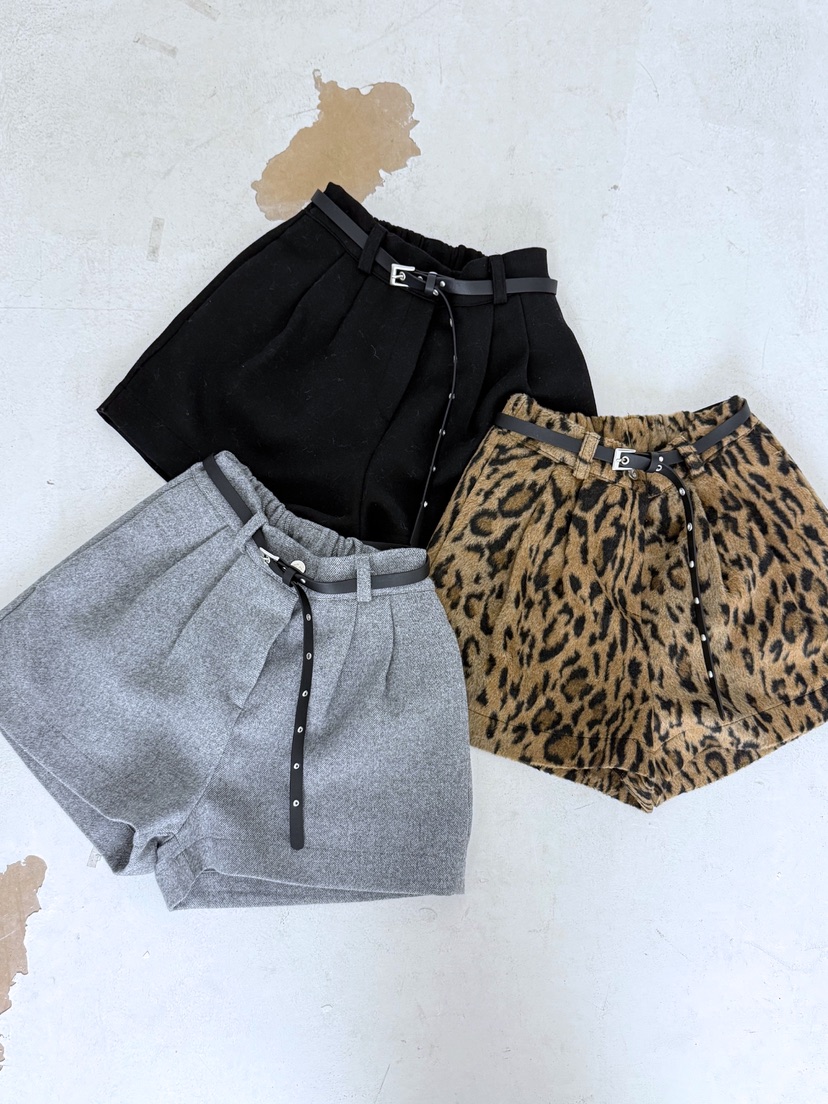 AB東大門㊣直郵女士新款25秋冬熱賣時尚短褲含腰帶羊毛套裝AB短褲