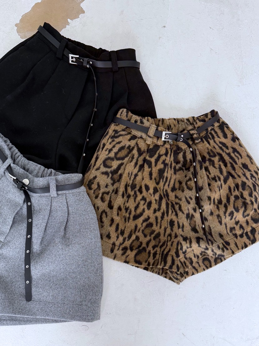 AB東大門㊣直郵女士新款25秋冬熱賣時尚短褲含腰帶羊毛套裝AB短褲