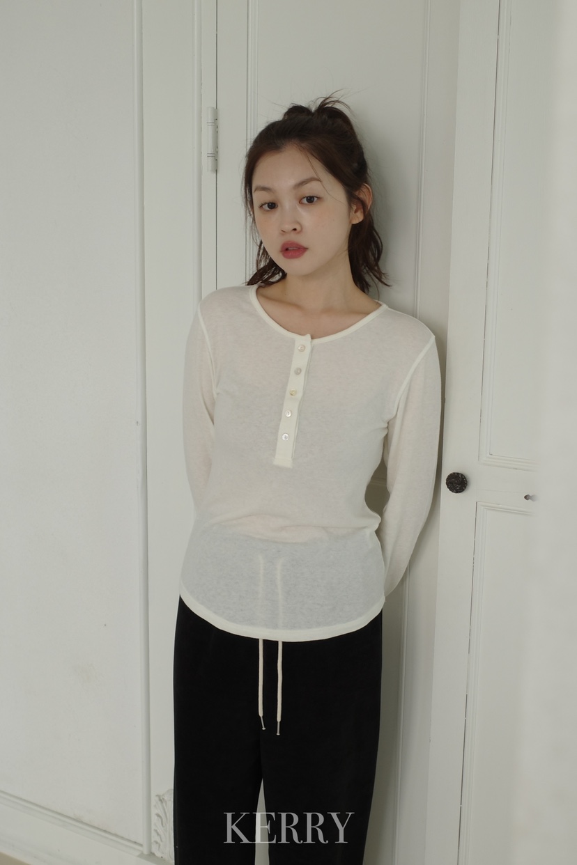 KERRY東大門㊣直郵女士新品真品熱賣長袖T恤安哥拉羊毛紐扣KERRY長袖T恤