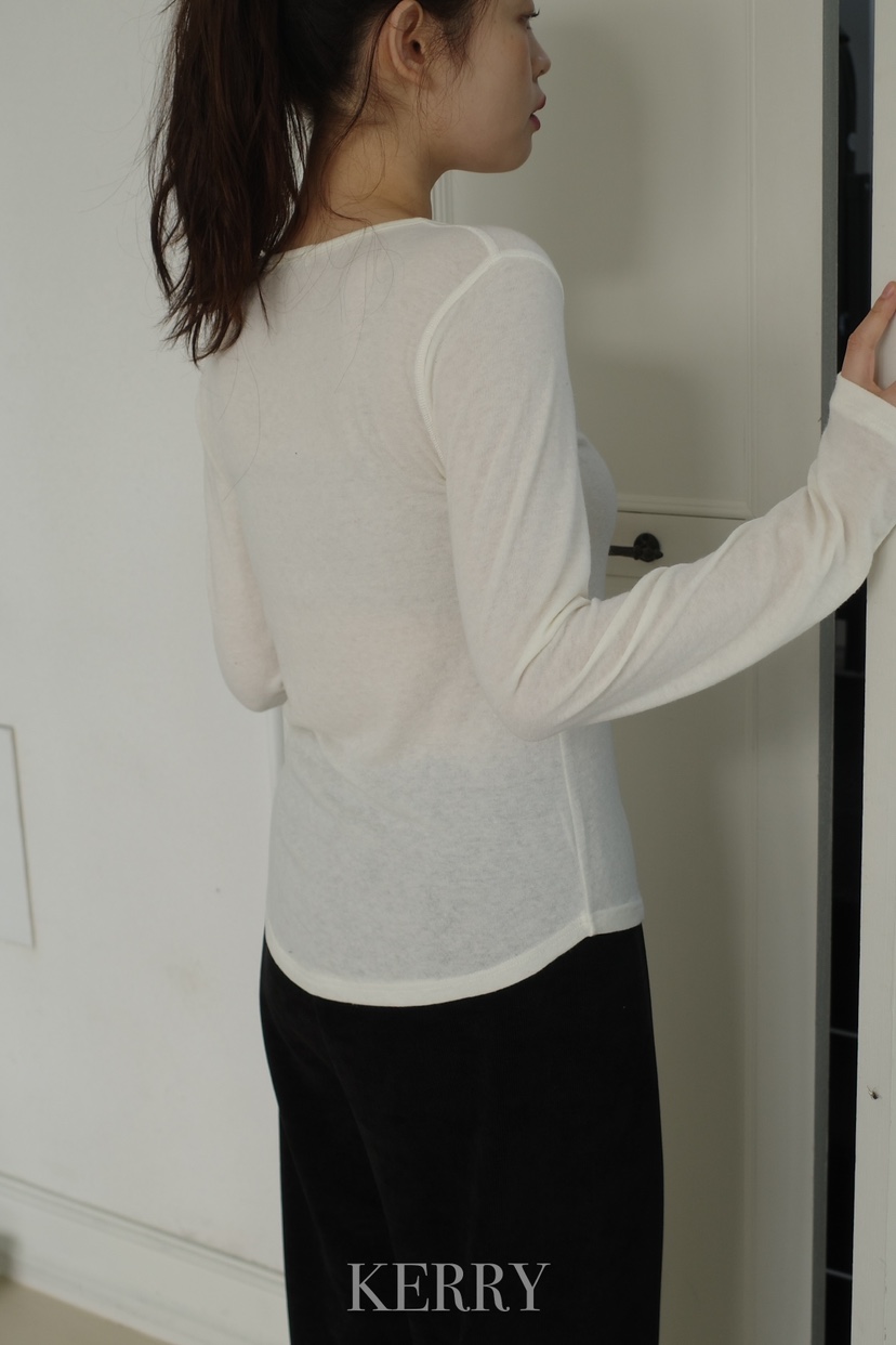 KERRY東大門㊣直郵女士新品真品熱賣長袖T恤安哥拉羊毛紐扣KERRY長袖T恤