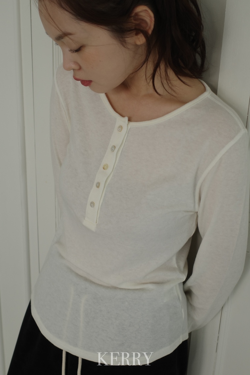 KERRY東大門㊣直郵女士新品真品熱賣長袖T恤安哥拉羊毛紐扣KERRY長袖T恤