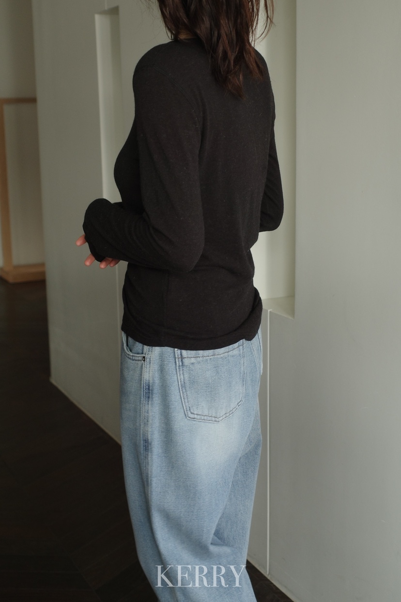 KERRY東大門㊣直郵女士新品真品熱賣長袖T恤安哥拉羊毛紐扣KERRY長袖T恤