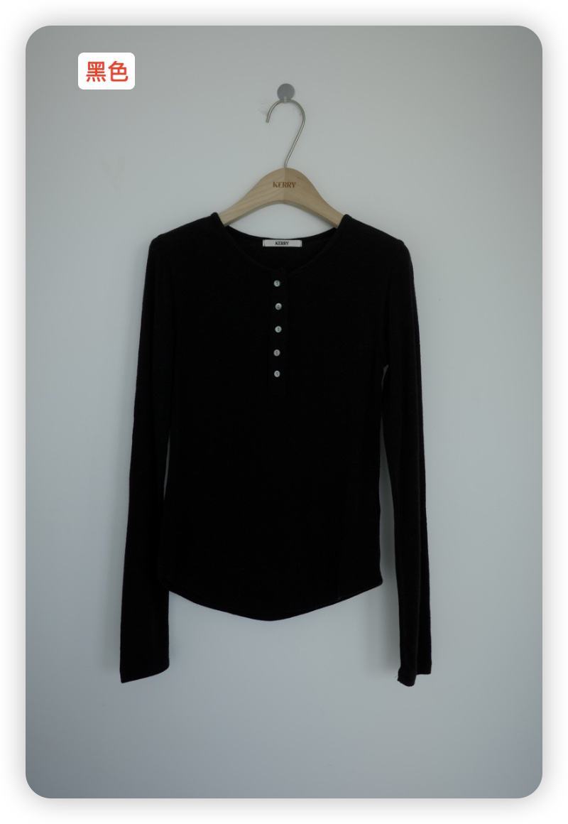 KERRY東大門㊣直郵女士新品真品熱賣長袖T恤安哥拉羊毛紐扣KERRY長袖T恤圖色2