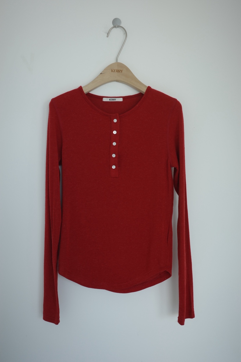 KERRY東大門㊣直郵女士新品真品熱賣長袖T恤安哥拉羊毛紐扣KERRY長袖T恤圖色3