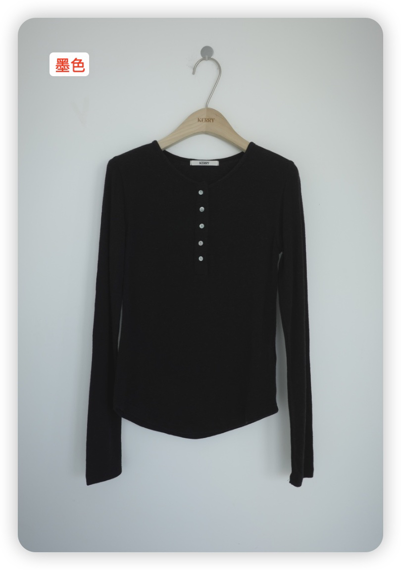 KERRY東大門㊣直郵女士新品真品熱賣長袖T恤安哥拉羊毛紐扣KERRY長袖T恤圖色4
