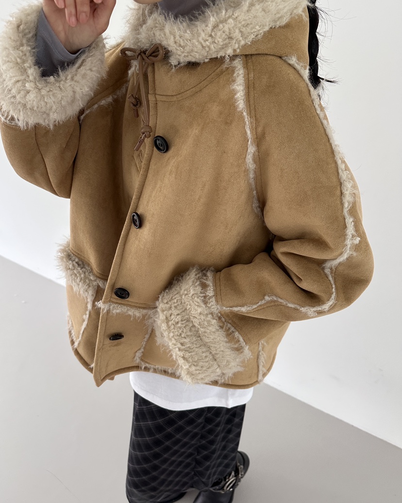 HOWDY東大門㊣實拍女裝新品時尚人氣25秋冬真品推薦短款大衣howdy短款大衣