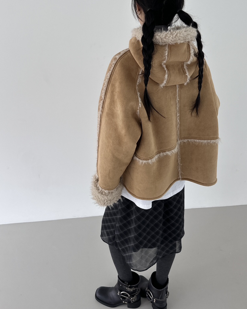 HOWDY東大門㊣實拍女裝新品時尚人氣25秋冬真品推薦短款大衣howdy短款大衣