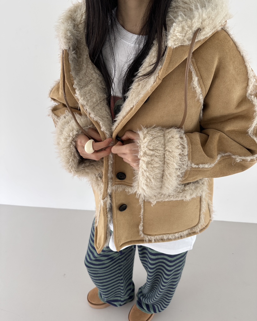 HOWDY東大門㊣實拍女裝新品時尚人氣25秋冬真品推薦短款大衣howdy短款大衣