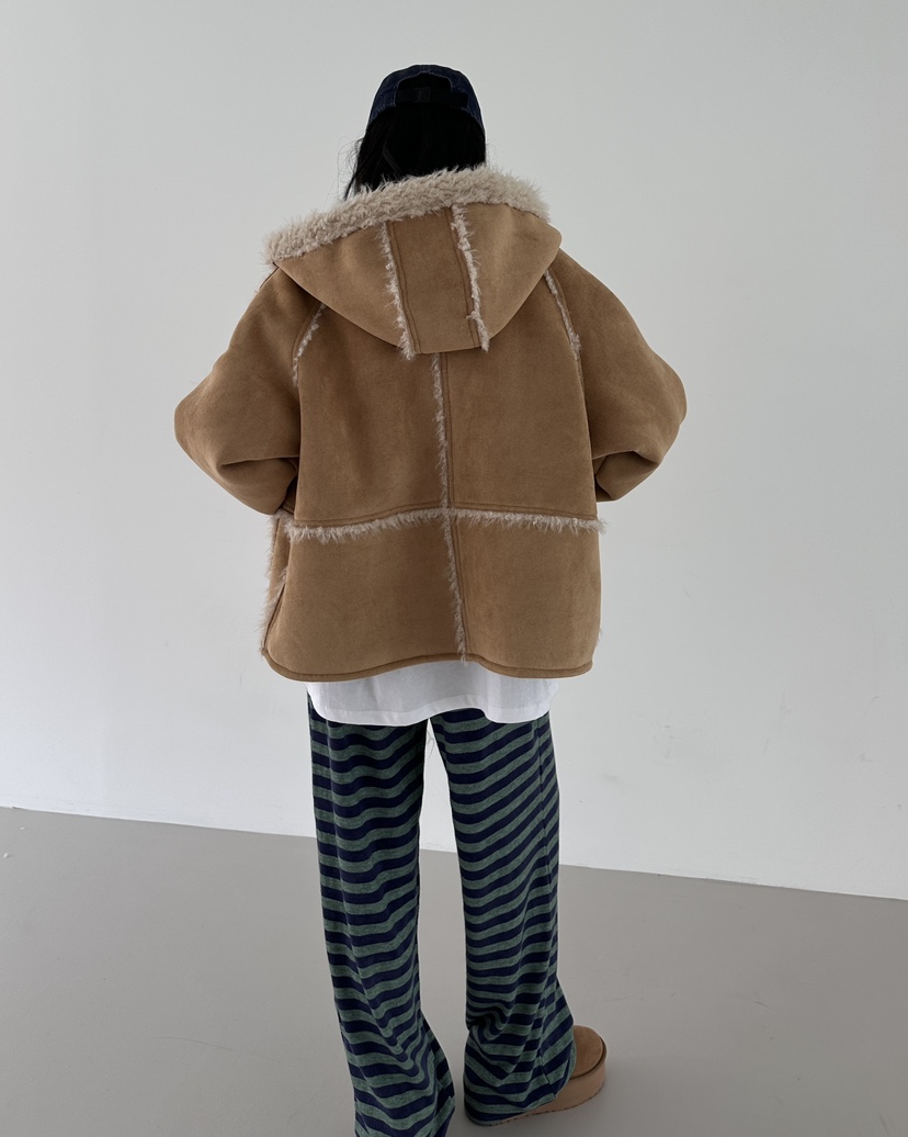 HOWDY東大門㊣實拍女裝新品時尚人氣25秋冬真品推薦短款大衣howdy短款大衣