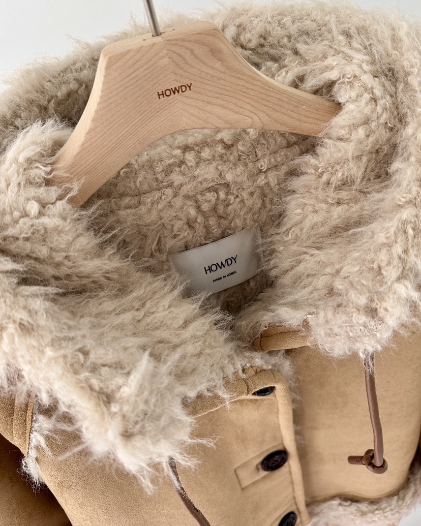 HOWDY東大門㊣實拍女裝新品時尚人氣25秋冬真品推薦短款大衣howdy短款大衣