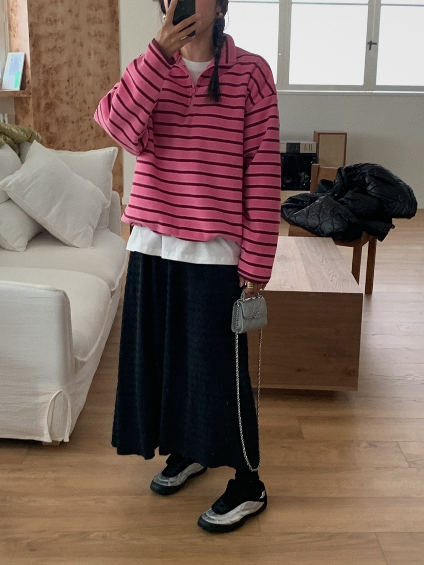 CAMEL-P東大門㊣實拍女士新款真品長裙條紋Came_l 家長裙