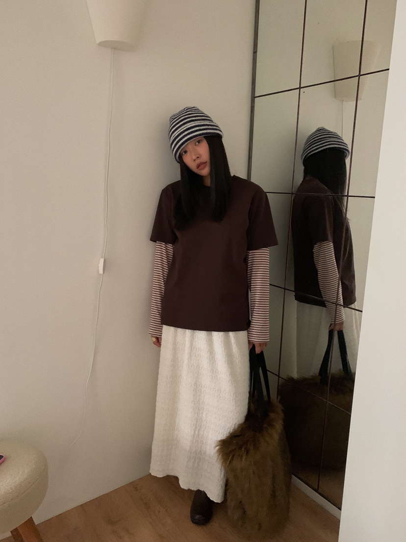 CAMEL-P東大門㊣實拍女士新款真品長裙條紋Came_l 家長裙