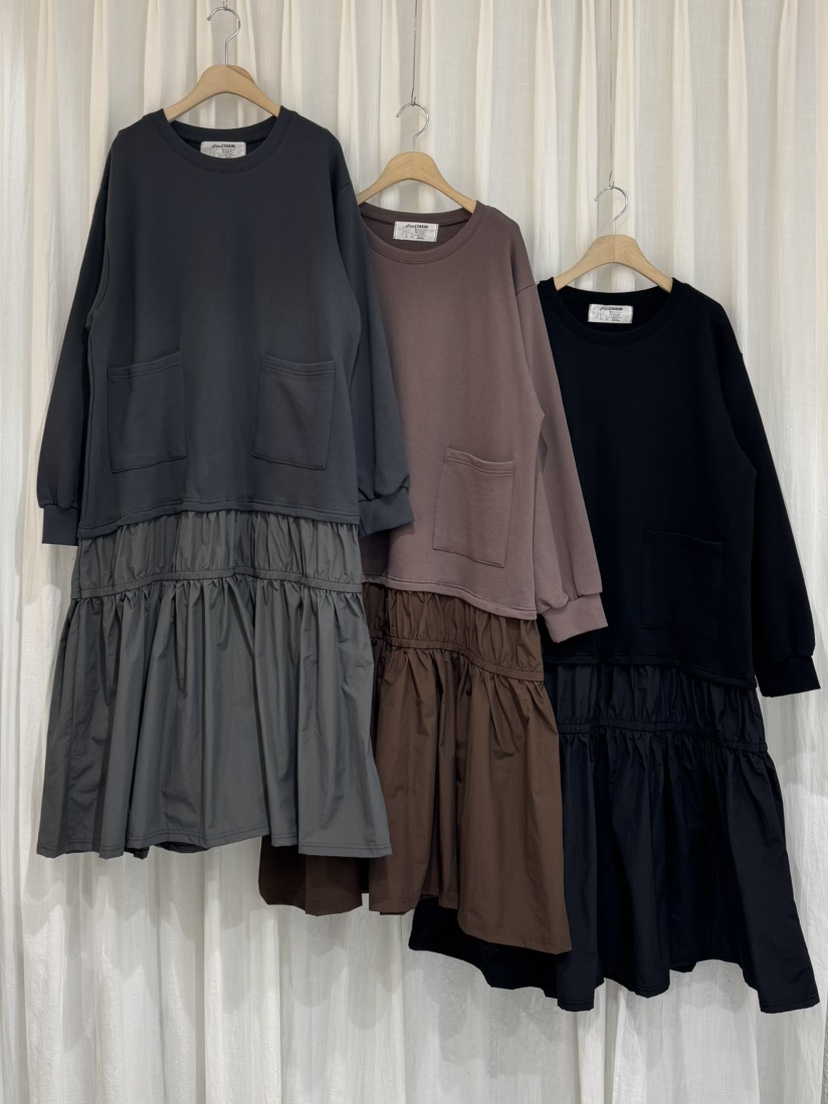 COKKIRI韓國直郵㊣女裝新款時尚人氣推薦熱賣25秋冬連衣裙褶皺COKKIRI連衣裙