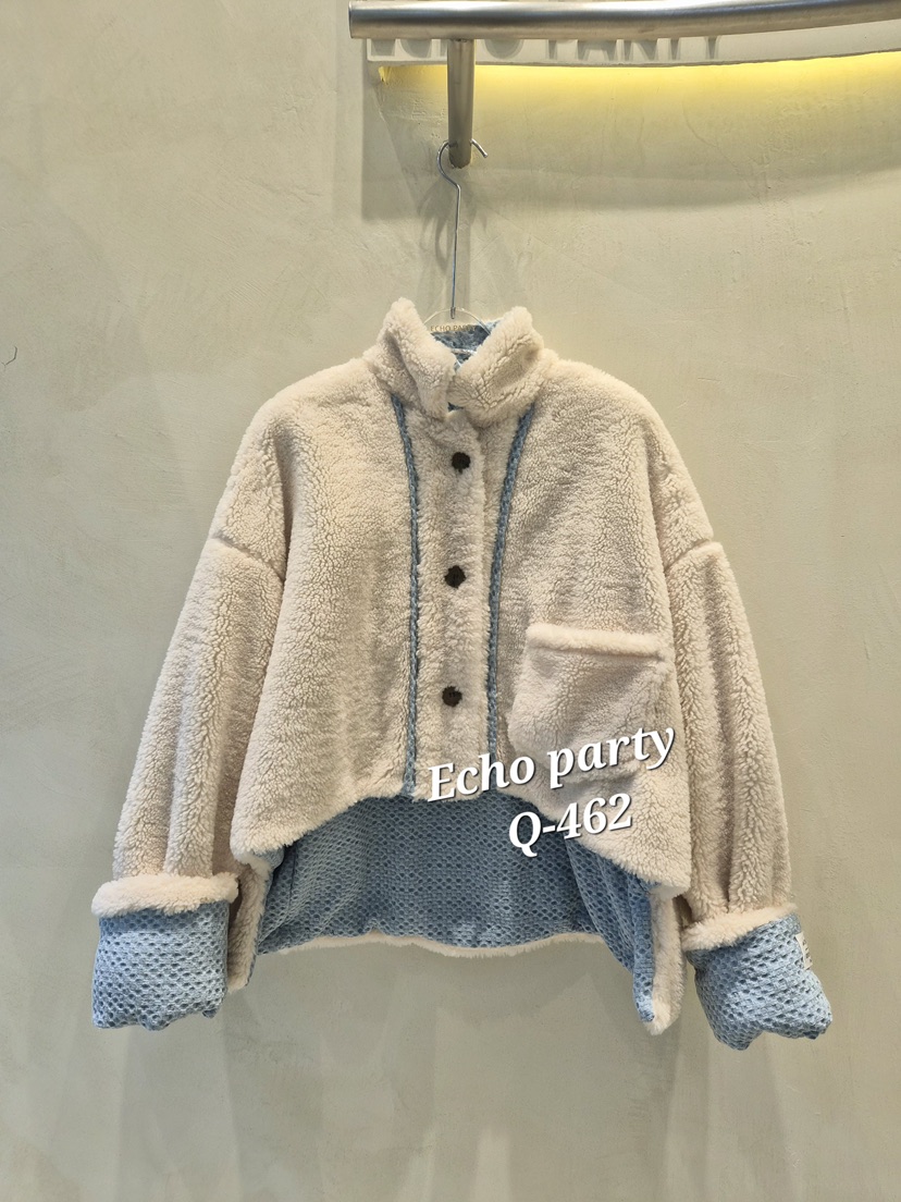 ECHOPARTY東大門㊣實拍女裝新品25秋冬休閑熱賣推薦夾克雙面ECHOPARTY夾克圖色1