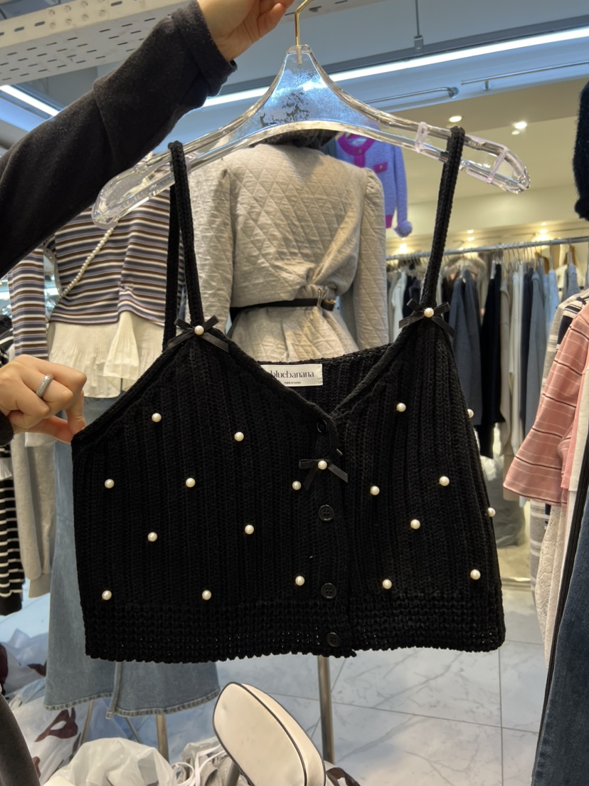 BLUE BANANA韓國代購㊣女裝新品推薦休閑25秋冬熱賣吊帶背心BLUE BANANA吊帶/背心圖色1