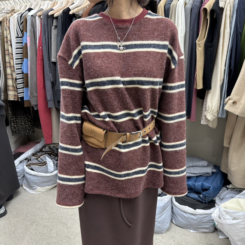 AMOEBA東大門㊣代購女士新款推薦熱賣25秋冬針織衫不含腰包AMOEBA針織衫圖色1