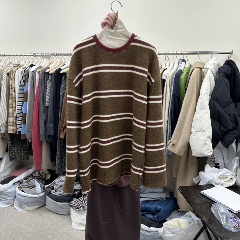 AMOEBA東大門㊣代購女士新款推薦熱賣25秋冬針織衫不含腰包AMOEBA針織衫圖色2