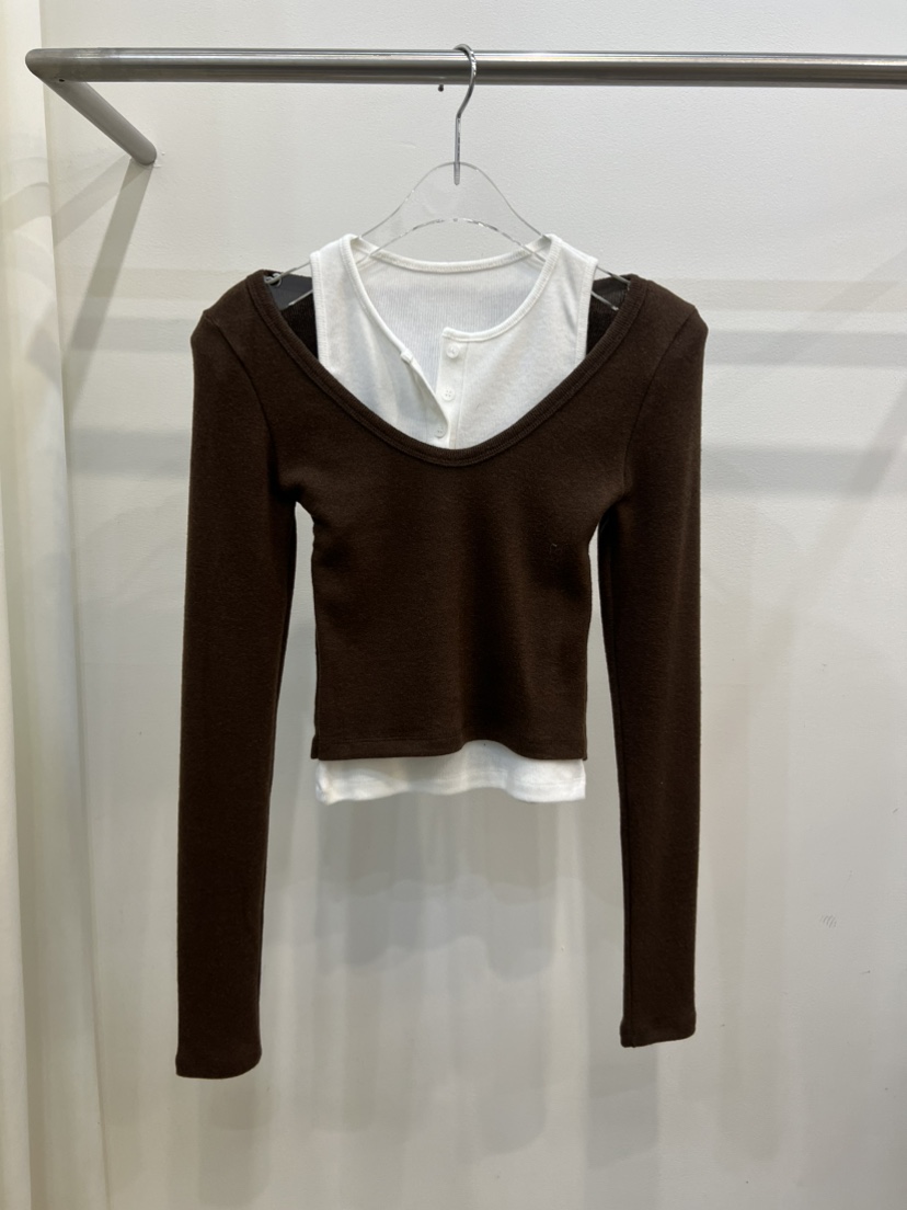 BILLION-L東大門㊣代購女士新品推薦休閑人氣職業時尚長袖T恤BILLION-L長袖T恤圖色2深棕色