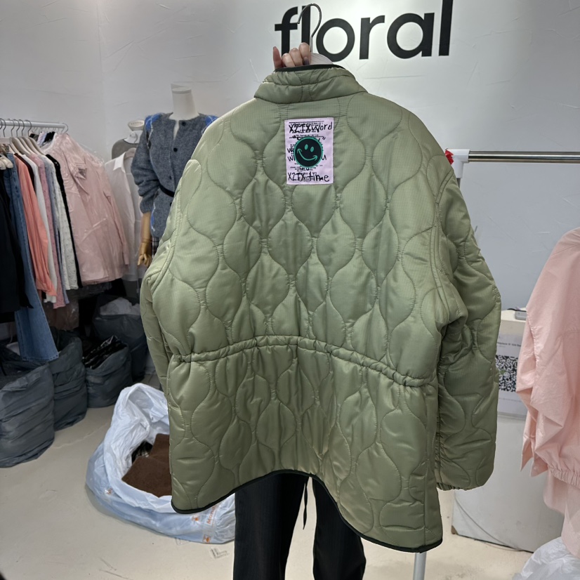FLORAL韓國直郵㊣女裝新品休閑職業熱賣時尚25秋冬短款棉服高領FLORAL短款棉服