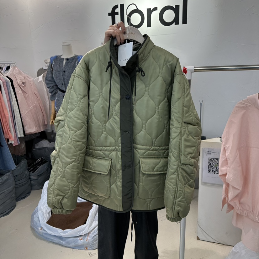 FLORAL韓國直郵㊣女裝新品休閑職業熱賣時尚25秋冬短款棉服高領FLORAL短款棉服圖色1