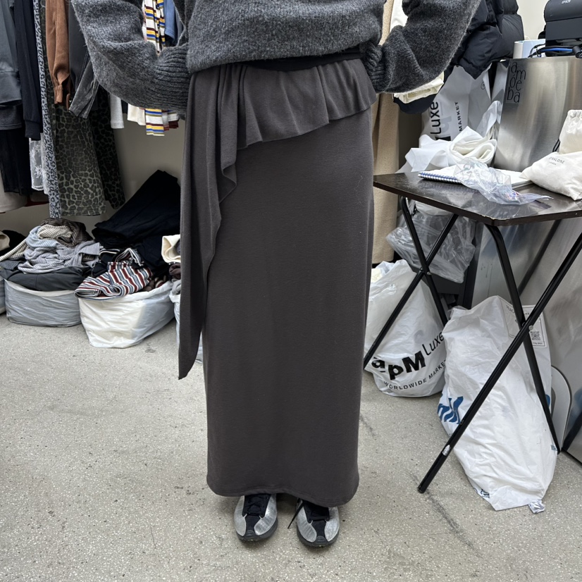 AMOEBA東大門㊣實拍女裝新品25秋冬熱賣推薦休閑時尚人氣長裙AMOEBA長裙圖色1