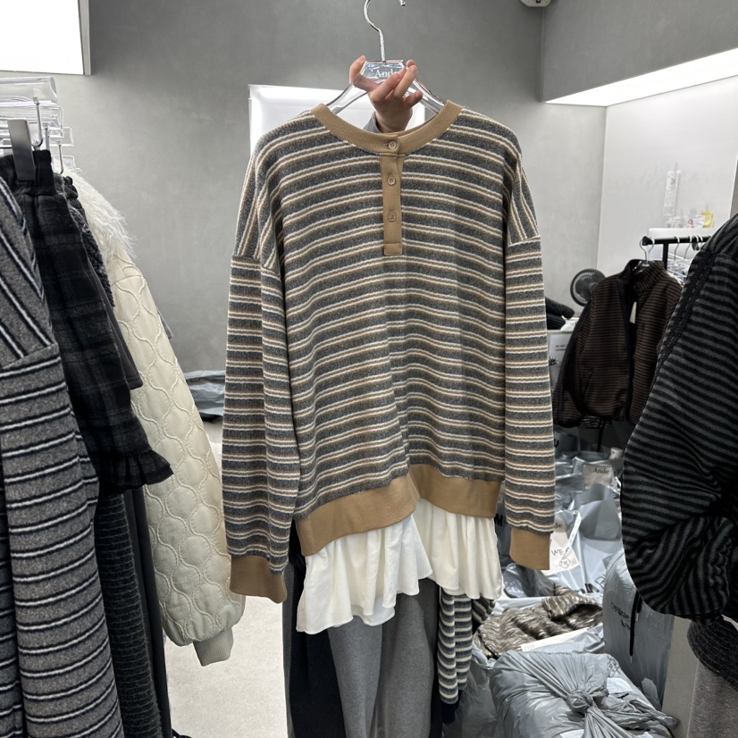 ANDE韓國代購㊣女裝新品時尚休閑推薦人氣25秋冬熱賣職業衛衣Ande衛衣圖色1