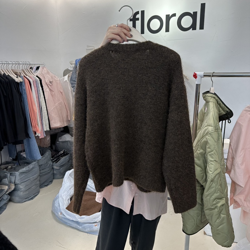 FLORAL韓國代購㊣女士新品職業時尚熱賣25秋冬毛衣不含腰帶FLORAL毛衣