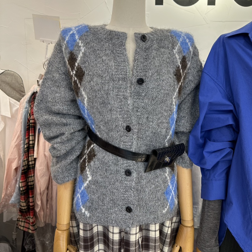 FLORAL韓國代購㊣女士新品職業時尚熱賣25秋冬毛衣不含腰帶FLORAL毛衣圖色2