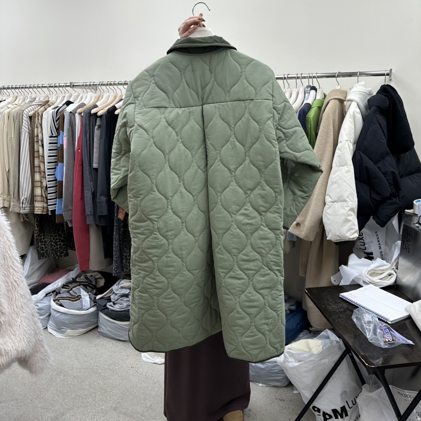 AMOEBA韓國直郵㊣女裝新品時尚推薦休閑職業25秋冬長款棉服AMOEBA長款棉服