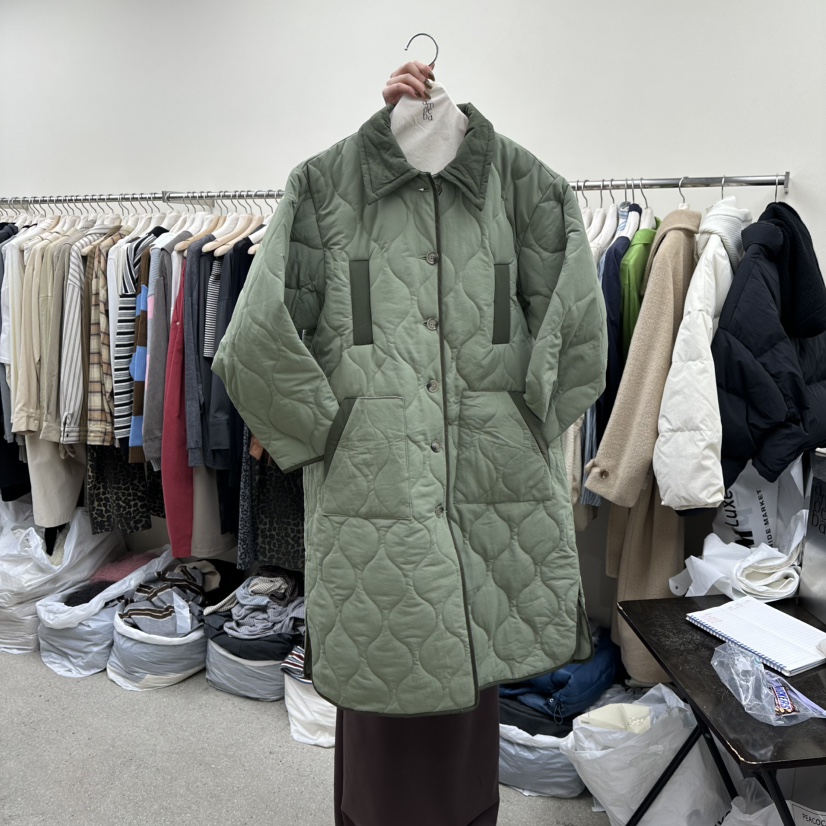 AMOEBA韓國直郵㊣女裝新品時尚推薦休閑職業25秋冬長款棉服AMOEBA長款棉服圖色1