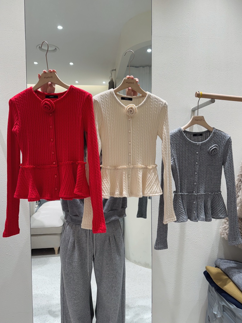 MARKE-P韓國直郵㊣女士新品熱賣職業時尚推薦針織衫套裝開衫MARKE-P針織衫