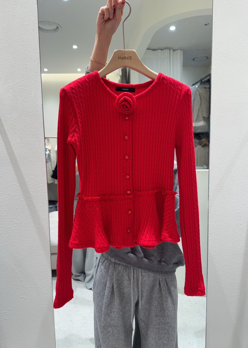 MARKE-P韓國直郵㊣女士新品熱賣職業時尚推薦針織衫套裝開衫MARKE-P針織衫圖色1