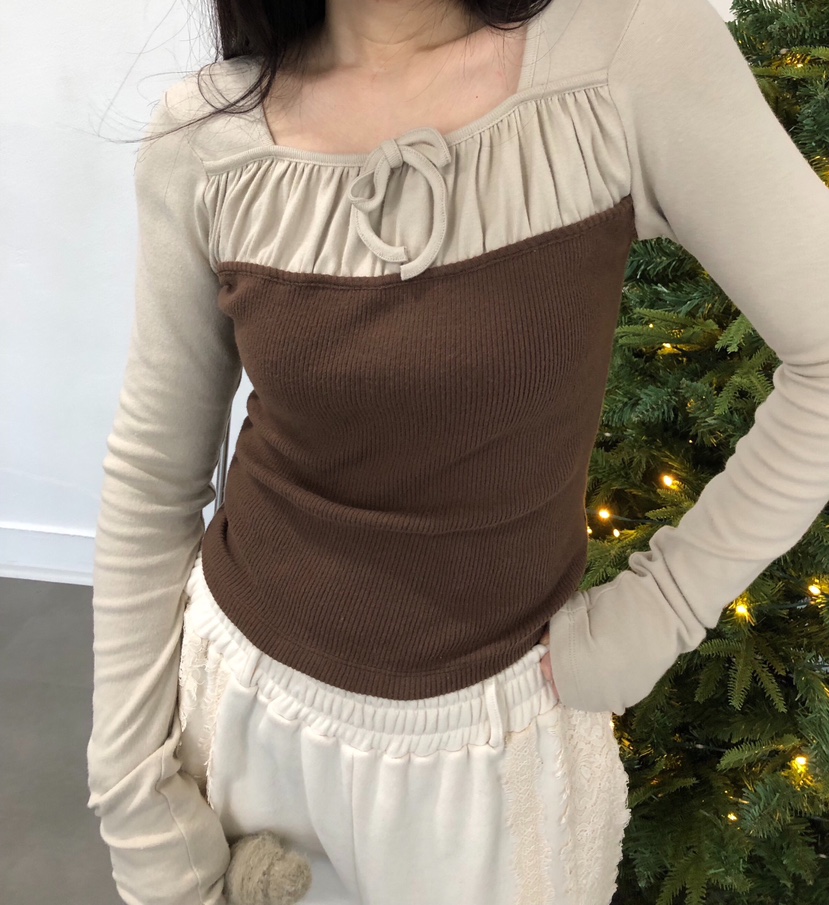 MELTED-P東大門㊣實拍女士新款時尚休閑熱賣人氣25秋冬長袖T恤MELTED-P長袖T恤圖色2