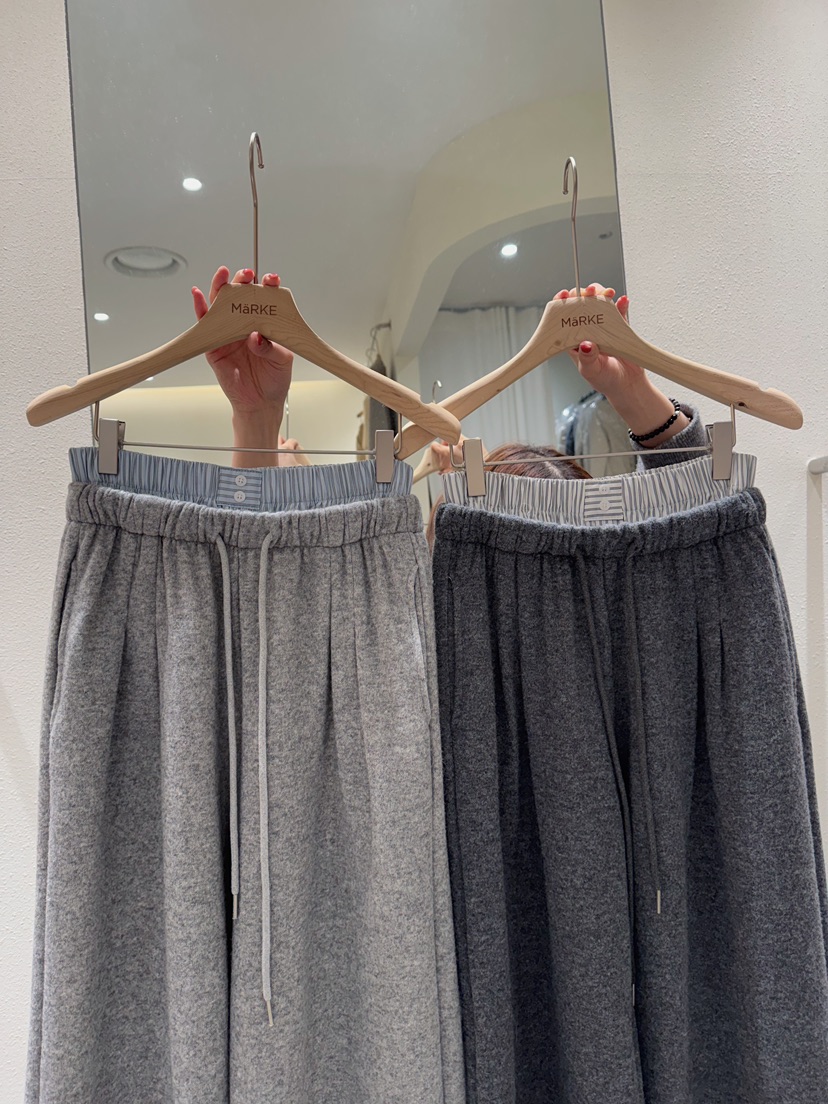 MARKE-P韓國直郵㊣女士新款職業時尚休閑25秋冬休閑褲羊毛條紋MARKE-P休閑褲