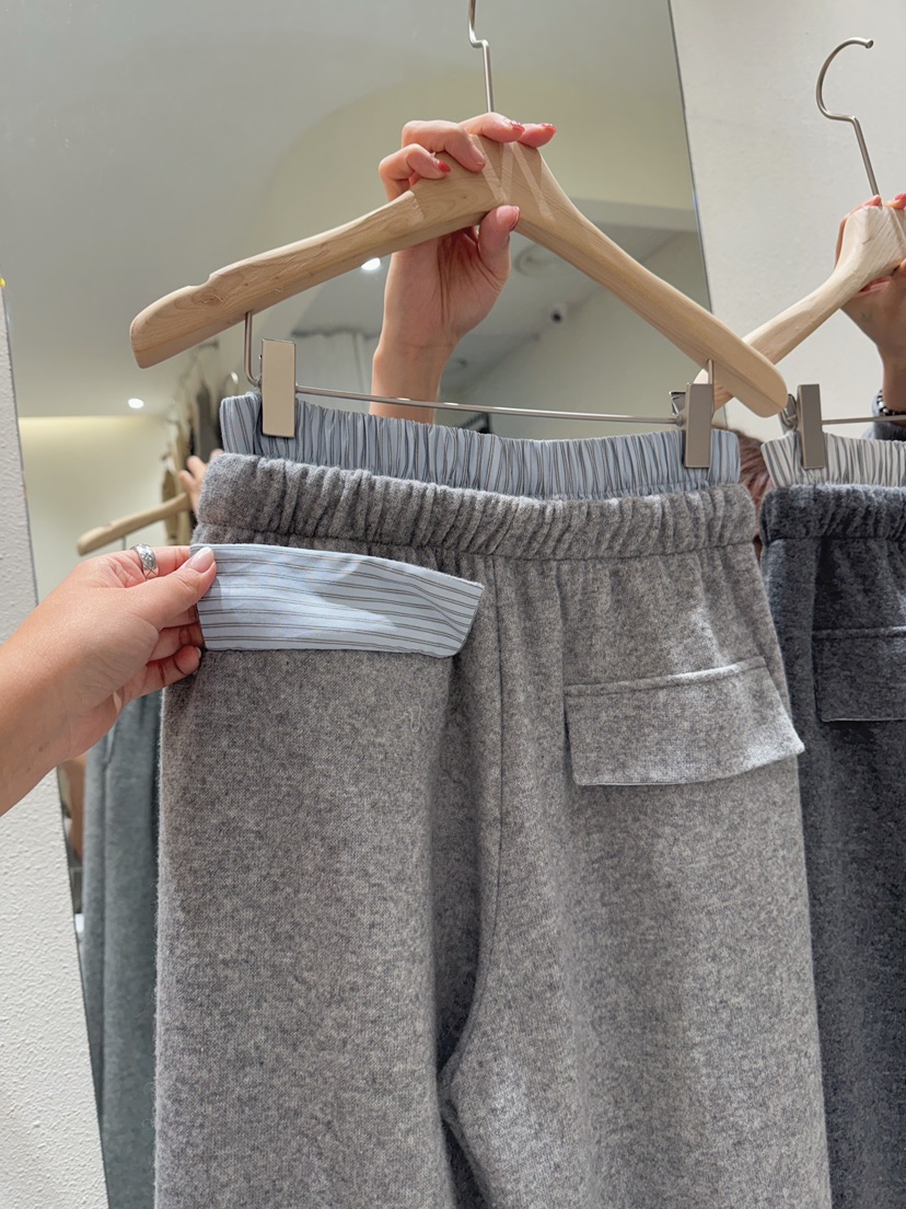 MARKE-P韓國直郵㊣女士新款職業時尚休閑25秋冬休閑褲羊毛條紋MARKE-P休閑褲