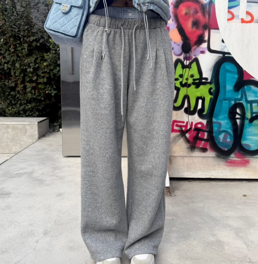 MARKE-P韓國直郵㊣女士新款職業時尚休閑25秋冬休閑褲羊毛條紋MARKE-P休閑褲