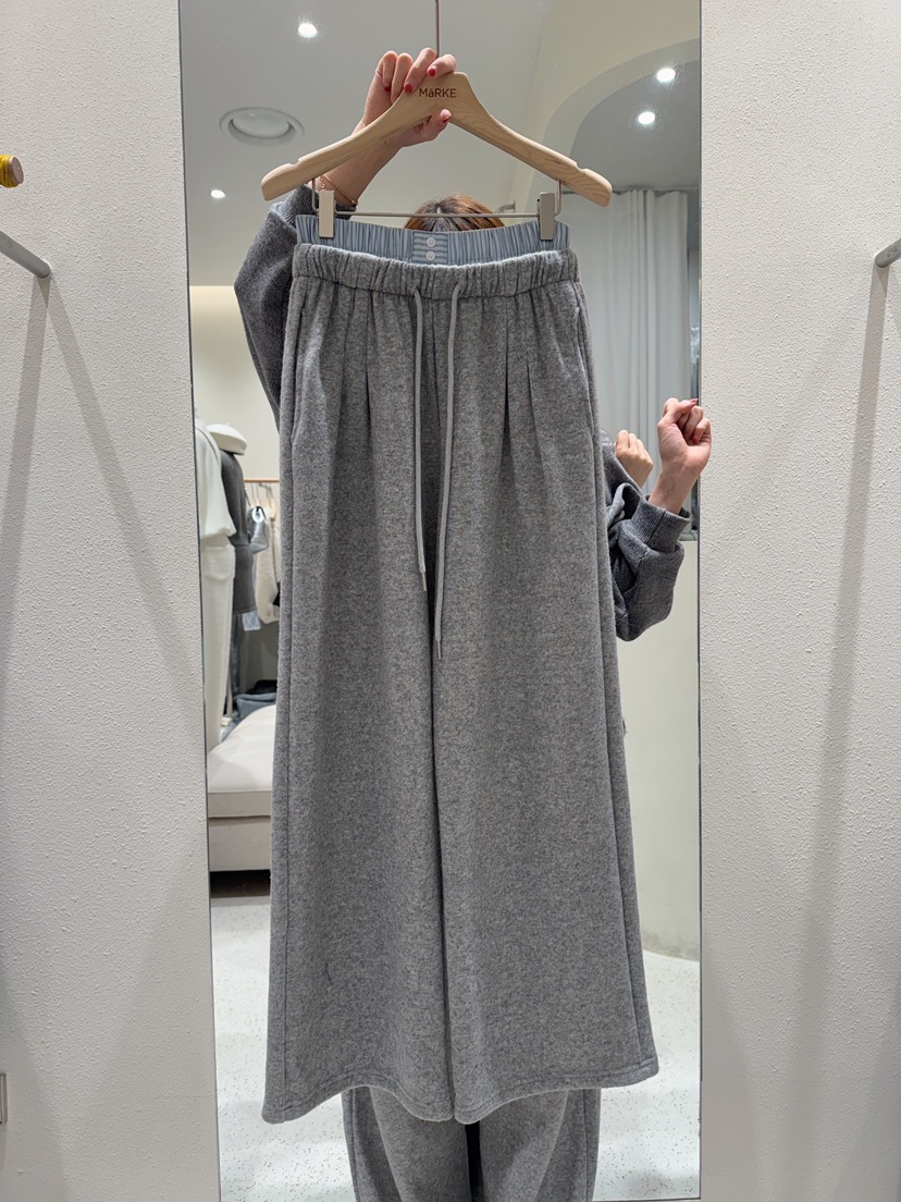 MARKE-P韓國直郵㊣女士新款職業時尚休閑25秋冬休閑褲羊毛條紋MARKE-P休閑褲圖色1