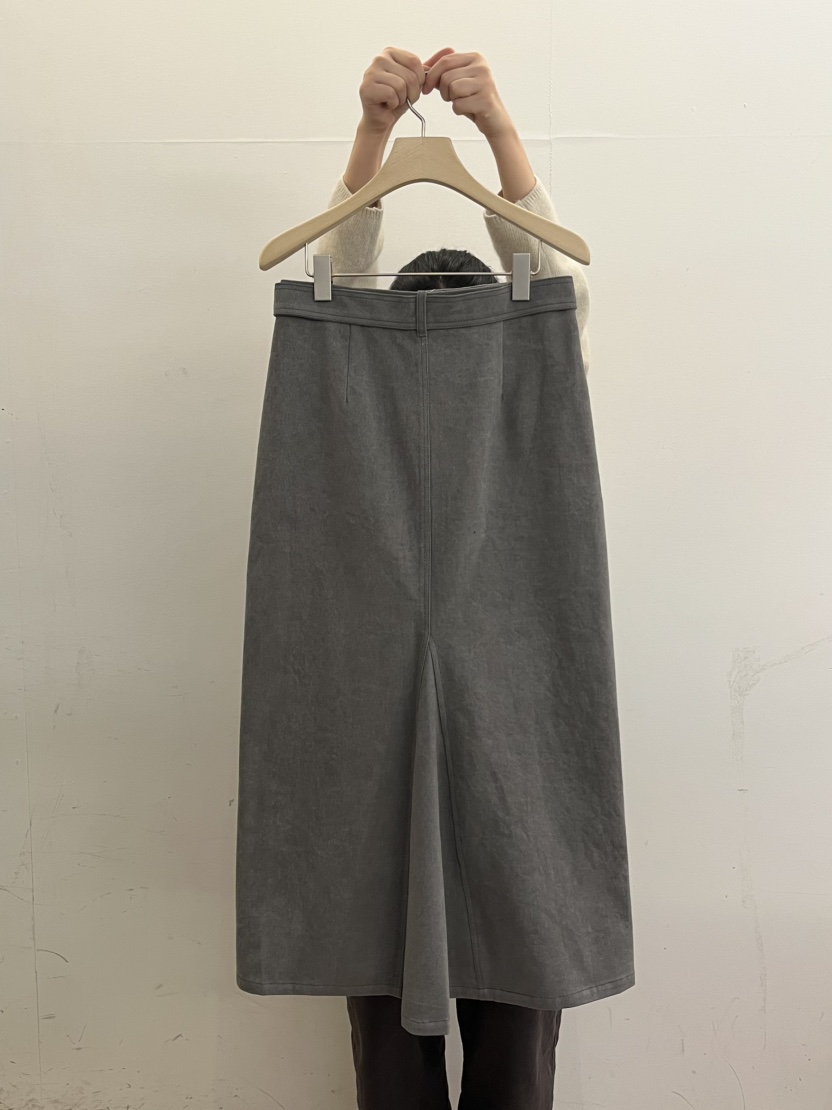 TAUPE韓國直郵㊣女士新款人氣休閑推薦時尚職業25秋冬長裙含腰帶TAUPE長裙