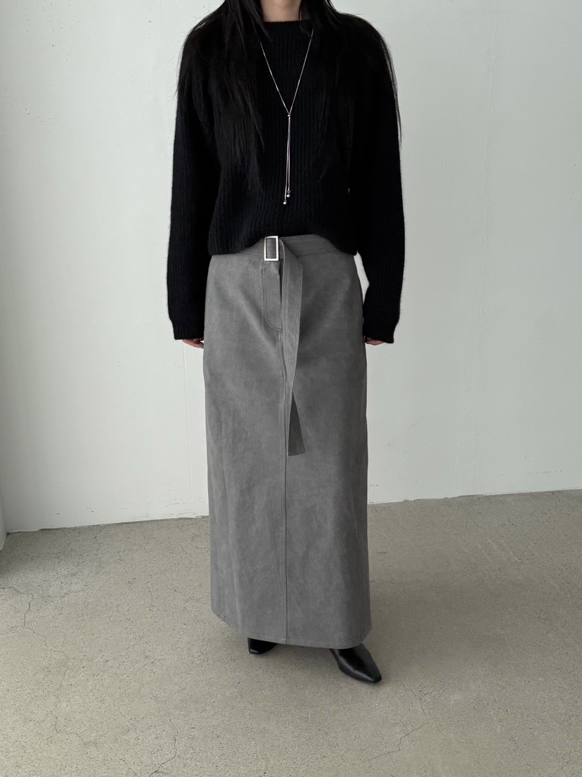 TAUPE韓國直郵㊣女士新款人氣休閑推薦時尚職業25秋冬長裙含腰帶TAUPE長裙