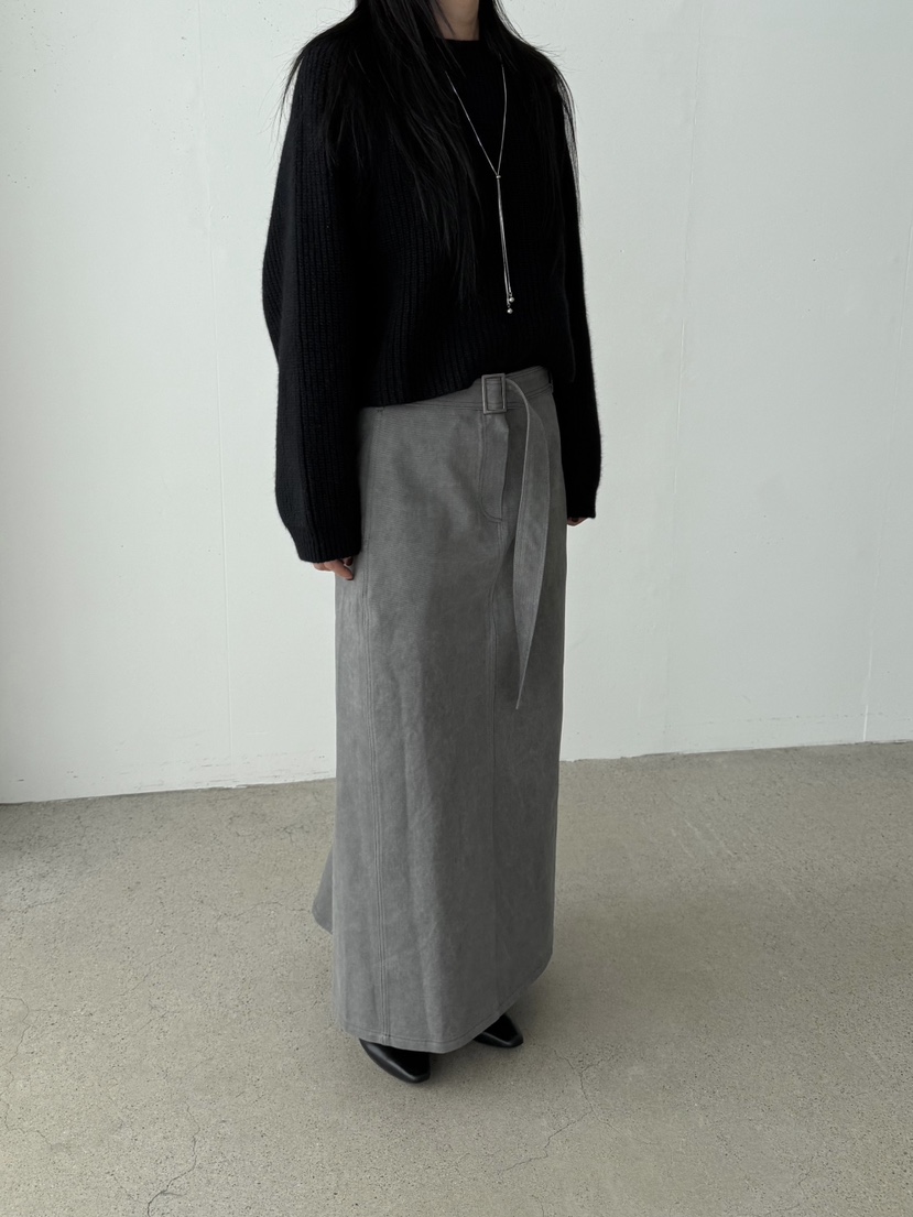 TAUPE韓國直郵㊣女士新款人氣休閑推薦時尚職業25秋冬長裙含腰帶TAUPE長裙