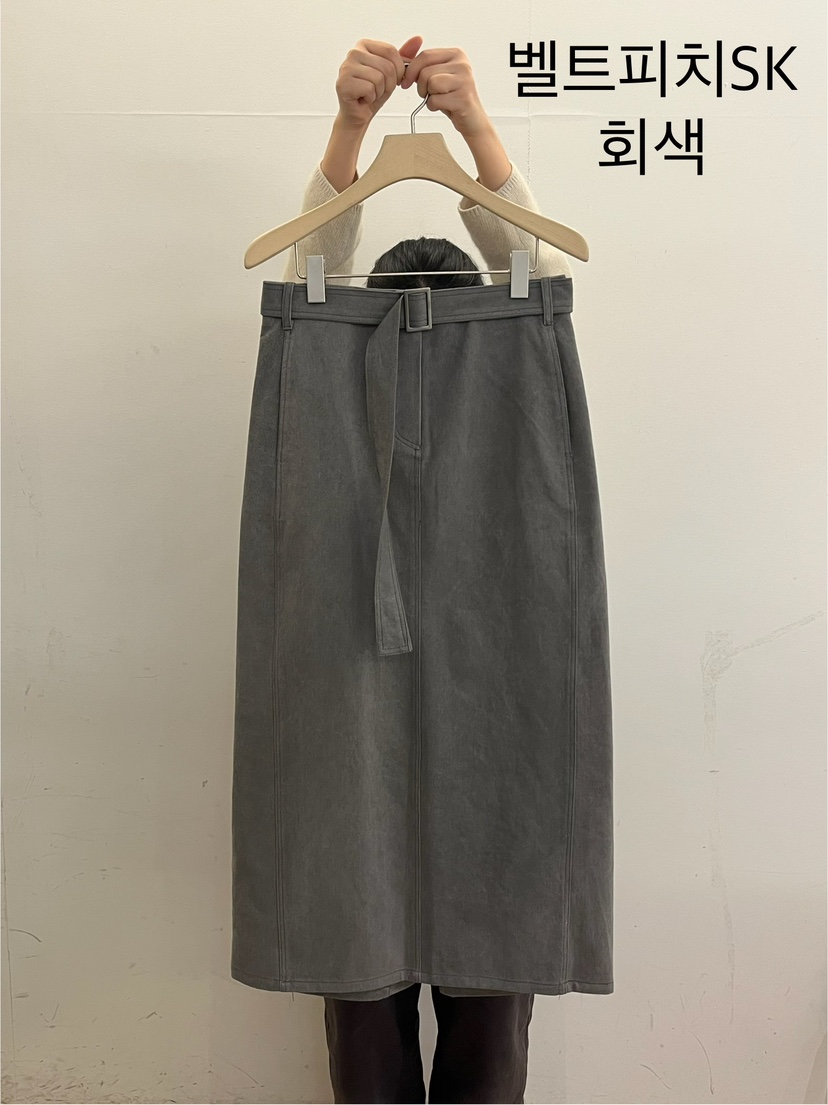 TAUPE韓國直郵㊣女士新款人氣休閑推薦時尚職業25秋冬長裙含腰帶TAUPE長裙圖色1