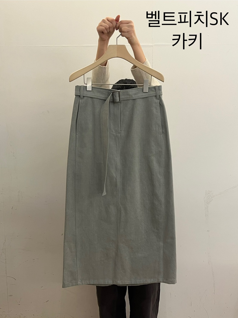 TAUPE韓國直郵㊣女士新款人氣休閑推薦時尚職業25秋冬長裙含腰帶TAUPE長裙圖色2