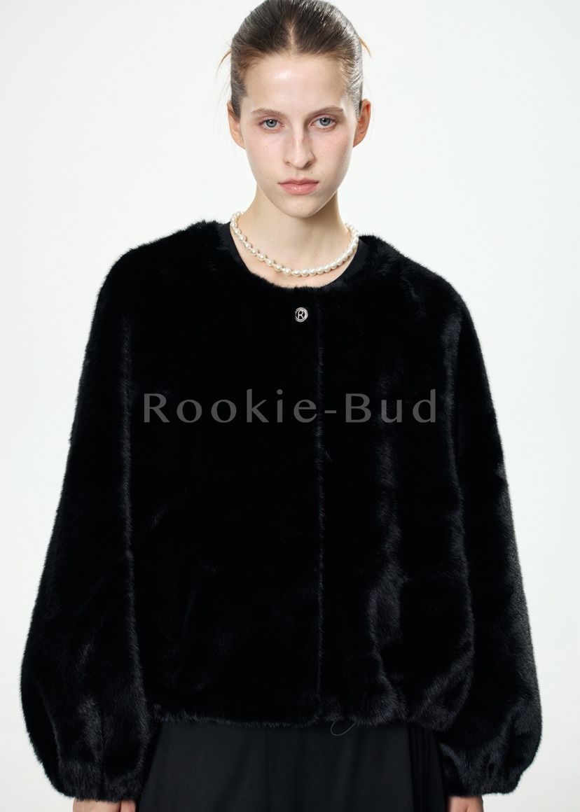 ROOKIE BUD東大門㊣代購女裝新款25秋冬熱賣推薦短款大衣皮草ROOKIE BUD-L短款大衣