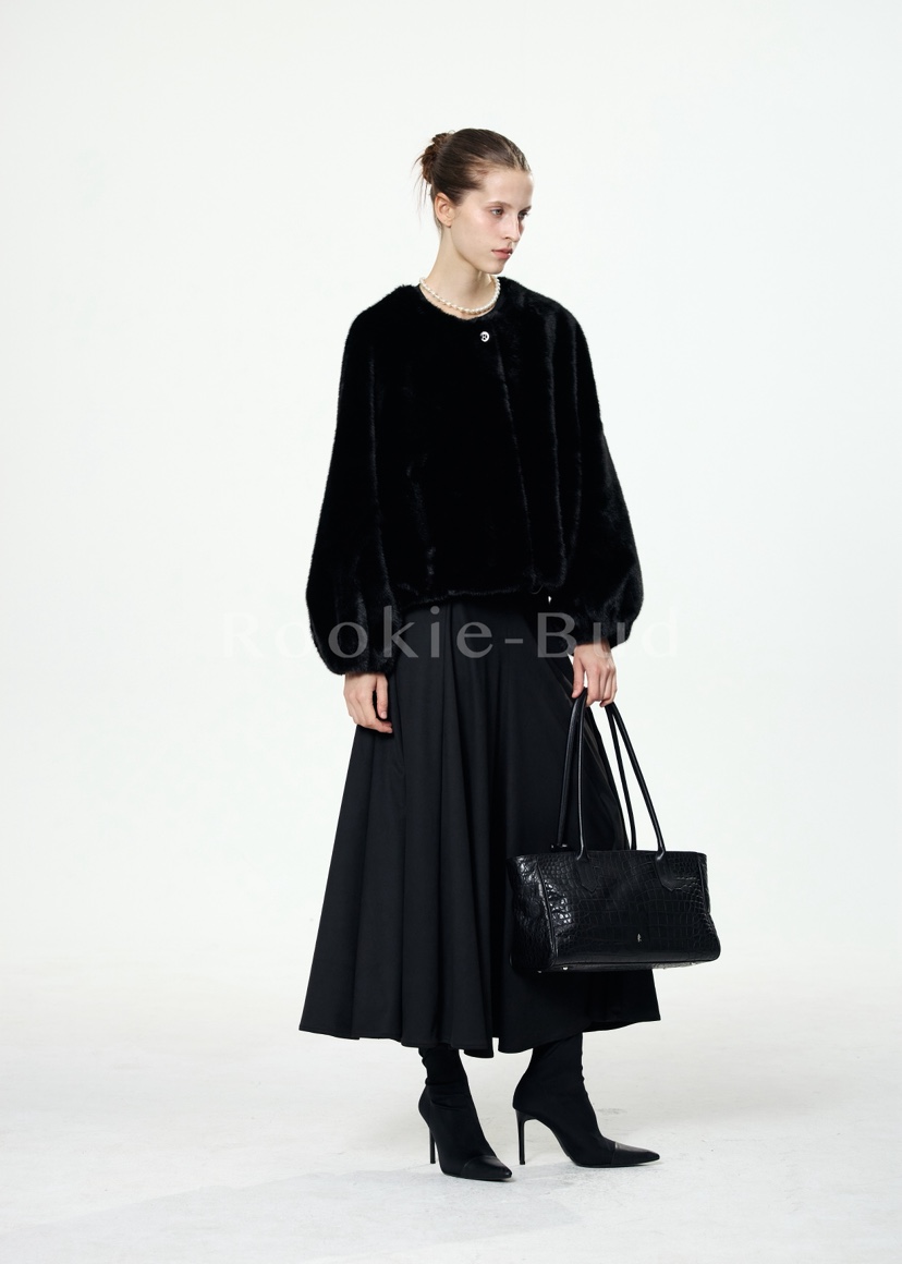 ROOKIE BUD東大門㊣代購女裝新款25秋冬熱賣推薦短款大衣皮草ROOKIE BUD-L短款大衣