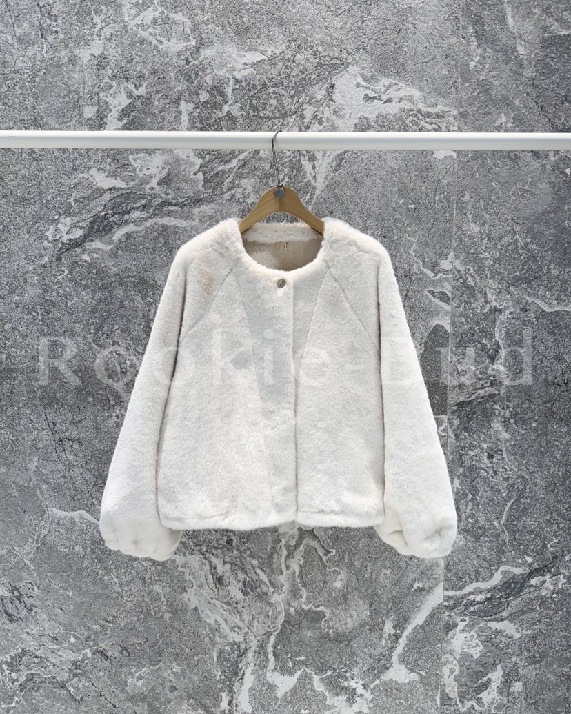 ROOKIE BUD東大門㊣代購女裝新款25秋冬熱賣推薦短款大衣皮草ROOKIE BUD-L短款大衣圖色1