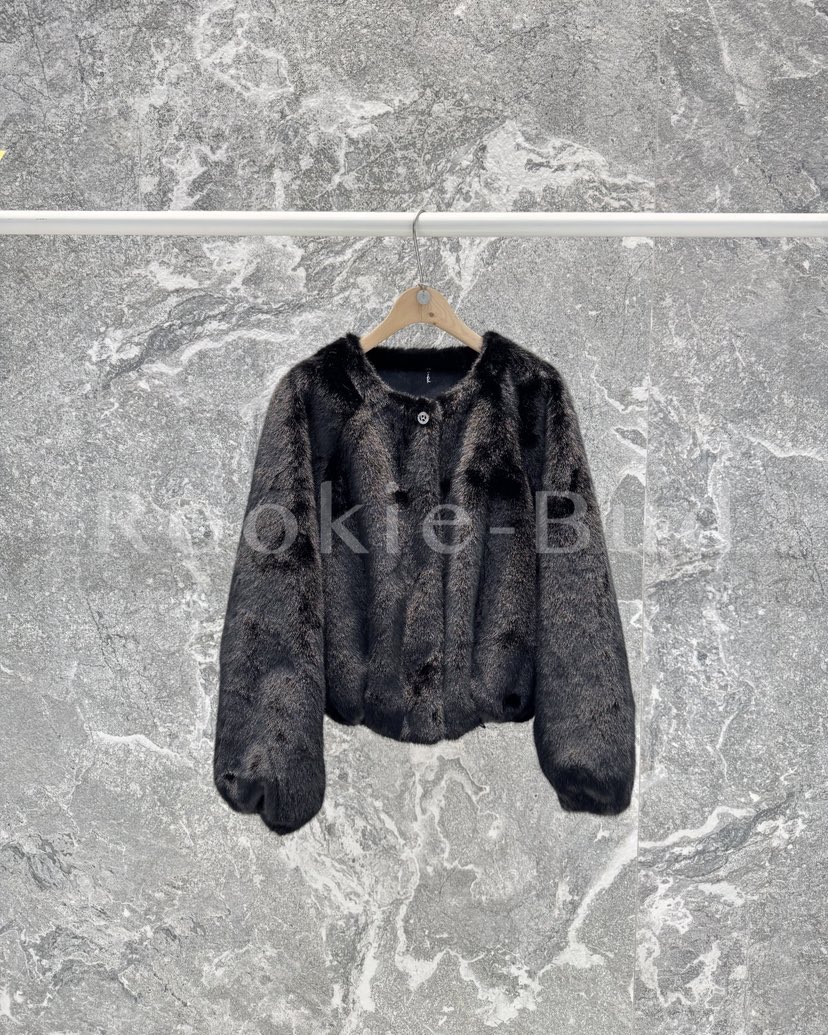 ROOKIE BUD東大門㊣代購女裝新款25秋冬熱賣推薦短款大衣皮草ROOKIE BUD-L短款大衣圖色2