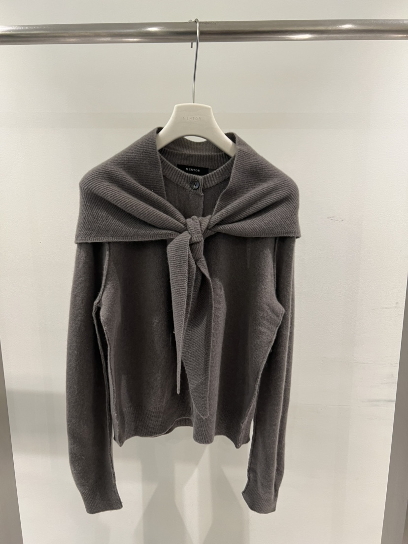 MENTOR韓國代購㊣女士新款25秋冬熱賣人氣休閑職業針織衫披肩MENTOR針織衫圖色2