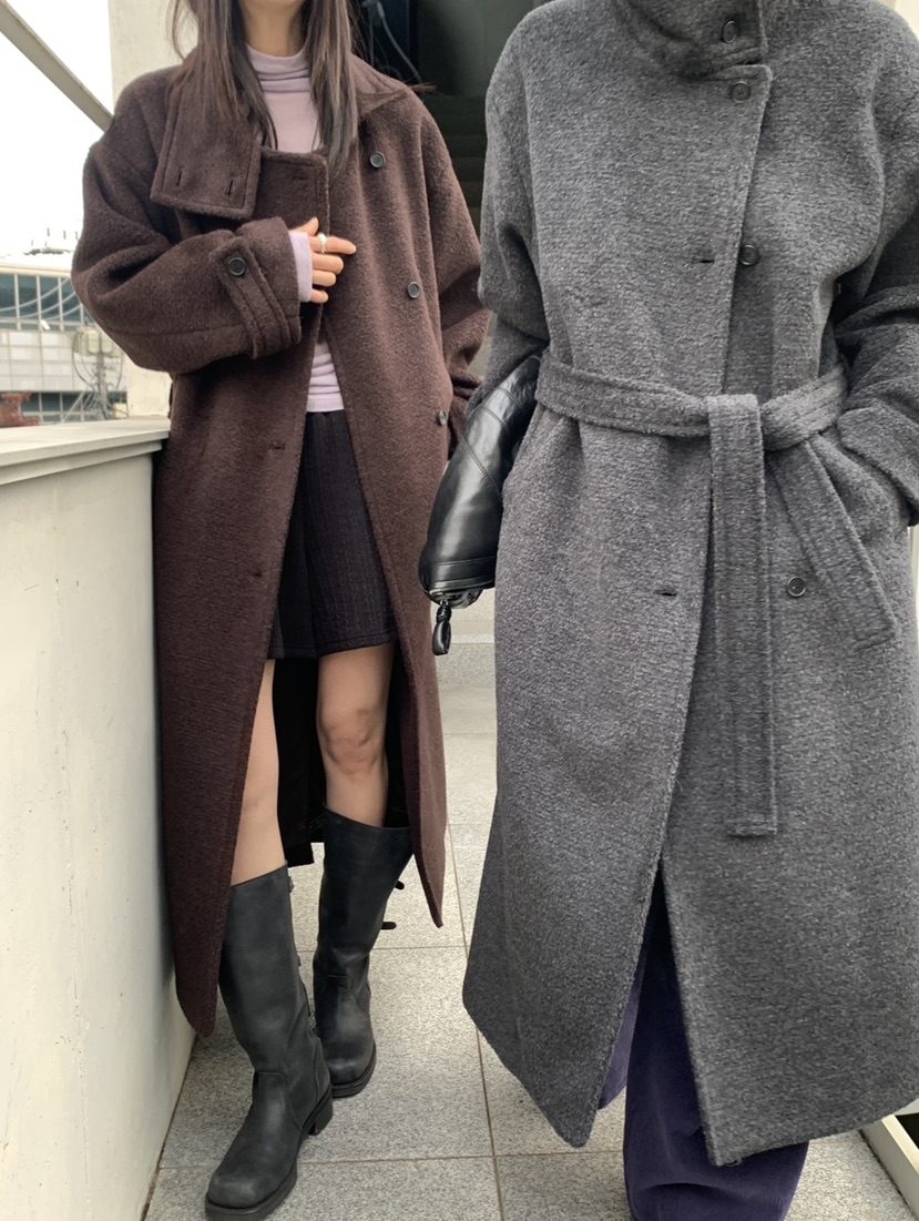 VAARA韓國代購㊣女士新款時尚推薦職業休閑人氣熱賣中長款大衣VAARA中長款大衣