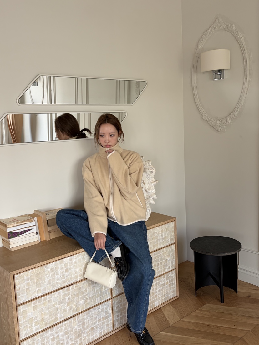 THE ABLE韓國代購㊣女士新品熱賣25秋冬時尚休閑人氣夾克抓絨THE ABLE/TA夾克