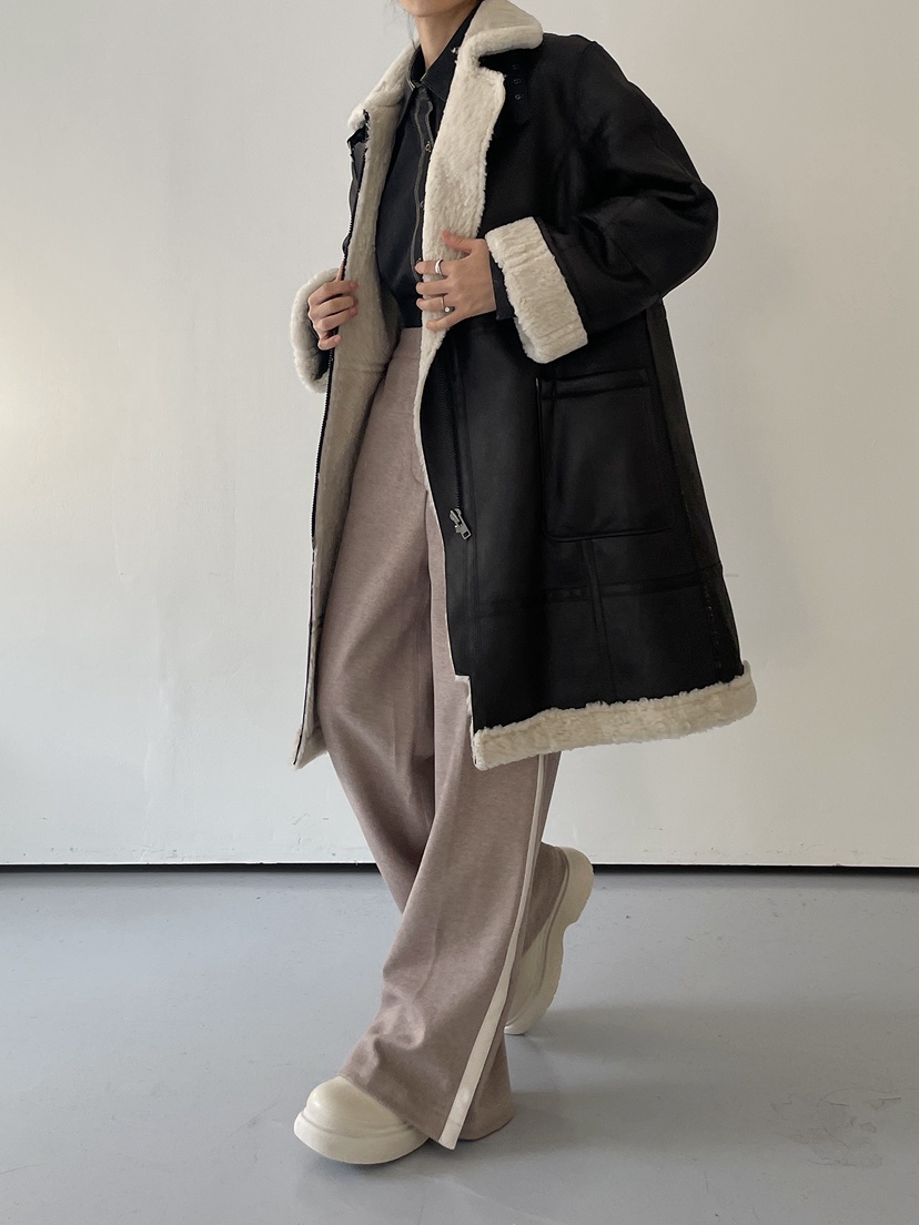 MILUI韓國代購㊣女士新款休閑時尚人氣25秋冬熱賣中長款大衣MILUI中長款大衣